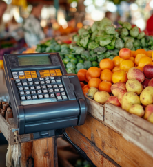 pos terminal at a farmers market