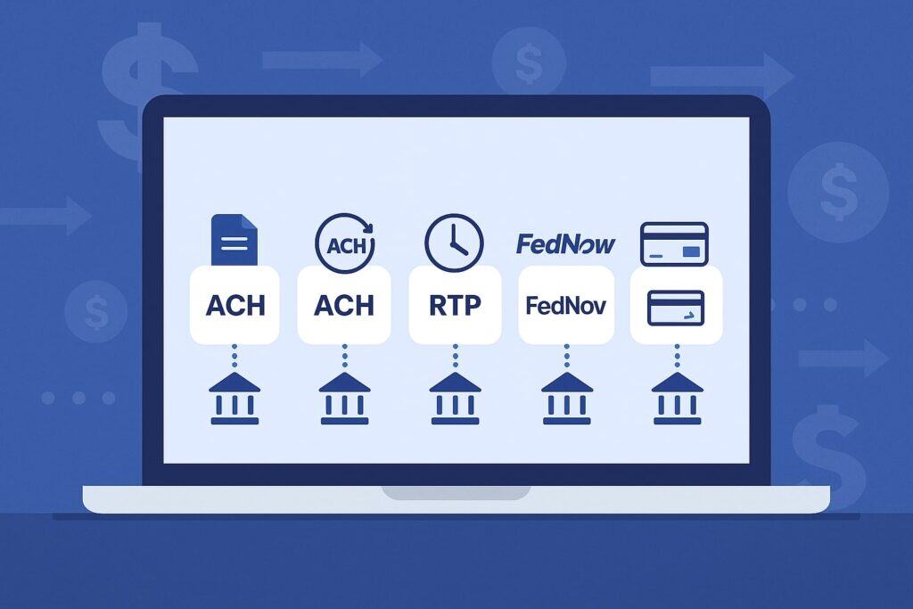 Payout Rails 101: ACH, Same Day ACH, RTP, FedNow, and Push-to-Card