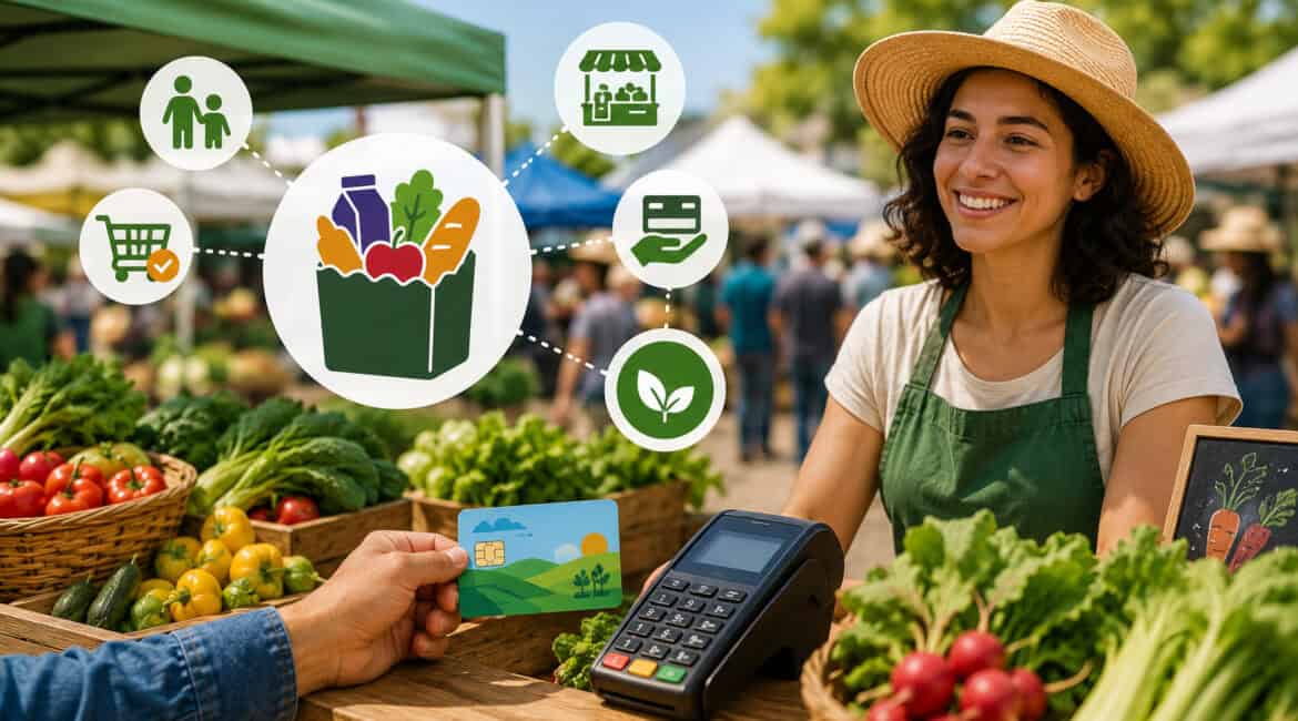 Farmers market SNAP payment illustration