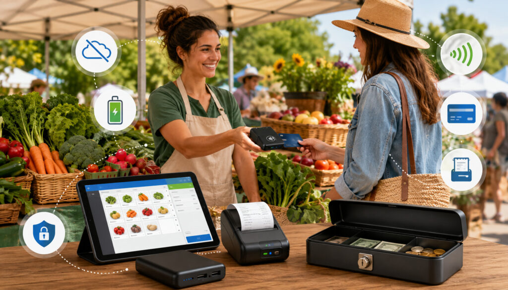Offline farmers market POS payment tools
